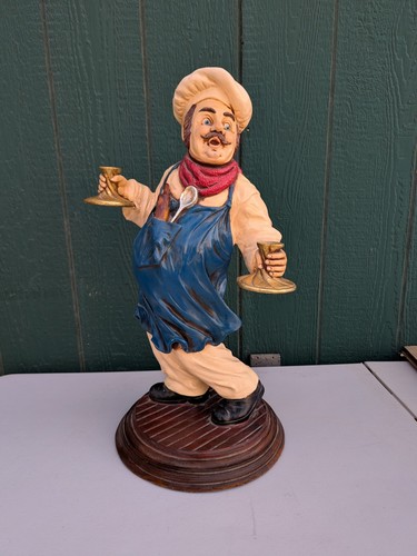 Vtg italian chef statue - italian, 25"