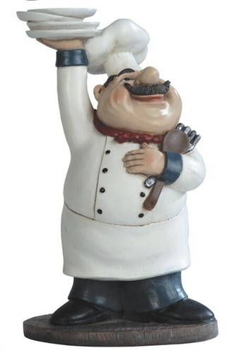 Chef serving figurine inch - chef, 10